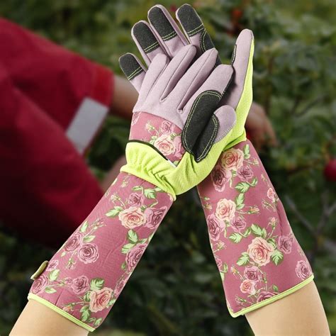 long protective gardening gloves.